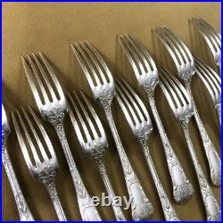 12 couverts à entremet CHRISTOFLE modèle GRAPPE DE RAISIN métal argenté 18,5 cm