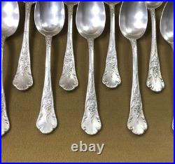 12 couverts à entremet CHRISTOFLE modèle GRAPPE DE RAISIN métal argenté 18,5 cm