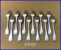 12 couverts à entremet CHRISTOFLE modèle RUBANS métal argenté 17 cm Cuillères