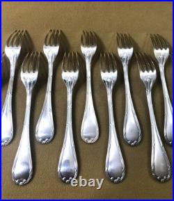 12 couverts à entremet CHRISTOFLE modèle RUBANS métal argenté 17 cm Cuillères