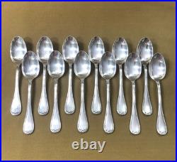 12 couverts à entremet CHRISTOFLE modèle RUBANS métal argenté 17 cm Cuillères