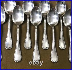 12 couverts à entremet CHRISTOFLE modèle RUBANS métal argenté 17 cm Cuillères