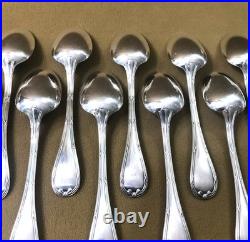 12 couverts à entremet CHRISTOFLE modèle RUBANS métal argenté 17 cm Cuillères