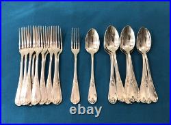 12 couverts à entremet PEMJA modèle LOUIS XV ROCAILLE métal argenté 17cm Dessert