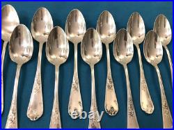 12 couverts à entremet PEMJA modèle LOUIS XV ROCAILLE métal argenté 17cm Dessert