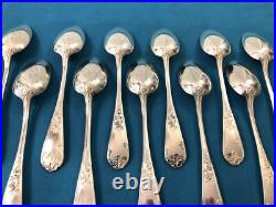 12 couverts à entremet PEMJA modèle LOUIS XV ROCAILLE métal argenté 17cm Dessert