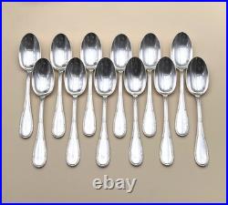 12 couverts à entremet RAVINET D'ENFERT modèle RUBANS métal argenté Table 17 cm