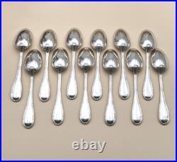 12 couverts à entremet RAVINET D'ENFERT modèle RUBANS métal argenté Table 17 cm