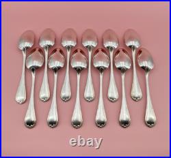 12 couverts à entremet / dessert CHRISTOFLE modèle RUBANS métal argenté 18,5 cm