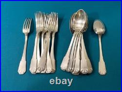 12 couverts a entremets BOULENGER modèle JANE métal argenté ART DÉCO 17,5 cm