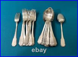 12 couverts a entremets BOULENGER modèle JANE métal argenté ART DÉCO 17,5 cm