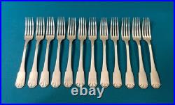 12 couverts a entremets BOULENGER modèle JANE métal argenté ART DÉCO 17,5 cm