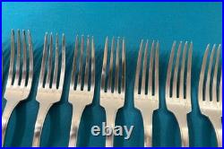 12 couverts a entremets BOULENGER modèle JANE métal argenté ART DÉCO 17,5 cm