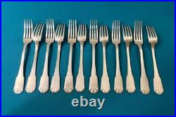 12 couverts a entremets BOULENGER modèle JANE métal argenté ART DÉCO 17,5 cm