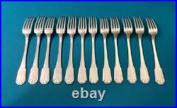 12 couverts a entremets BOULENGER modèle JANE métal argenté ART DÉCO 17,5 cm