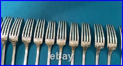 12 couverts a entremets BOULENGER modèle JANE métal argenté ART DÉCO 17,5 cm