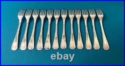 12 couverts a entremets CHRISTOFLE modèle BORÉAL métal argenté 18cm table