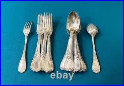 12 couverts a entremets ERCUIS modèle DU BARRY métal argenté ménagère 17,5 cm