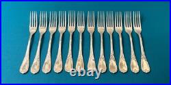12 couverts a entremets ERCUIS modèle DU BARRY métal argenté ménagère 17,5 cm