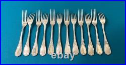 12 couverts a entremets ERCUIS modèle DU BARRY métal argenté ménagère 17,5 cm