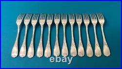 12 couverts a entremets ERCUIS modèle DU BARRY métal argenté ménagère 17,5 cm