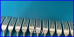 12 couverts a entremets ERCUIS modèle DU BARRY métal argenté ménagère 17,5 cm