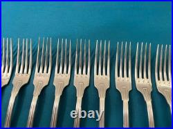 12 couverts a entremets ERCUIS modèle MAINTENON COQUILLE métal argenté 17 cm
