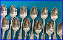12 couverts a entremets ERCUIS modèle MAINTENON COQUILLE métal argenté 17 cm