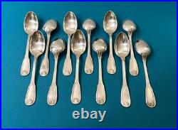 12 couverts a entremets ERCUIS modèle MAINTENON COQUILLE métal argenté 17 cm