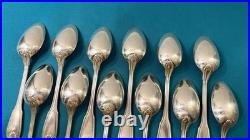 12 couverts a entremets ERCUIS modèle MAINTENON COQUILLE métal argenté 17 cm