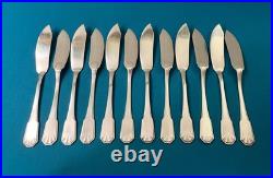 12 couverts a poisson BOULENGER modèle JANE métal argenté ART DÉCO couteau