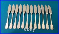 12 couverts a poisson BOULENGER modèle JANE métal argenté ART DÉCO couteau