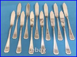 12 couverts à poisson CHRISTOFLE modèle AMERICA métal argenté ART DÉCO couteau