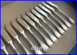 12 couverts à poisson CHRISTOFLE modèle MARLY métal argenté Ménagère Couteaux