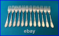12 couverts à poisson ERCUIS modèle LAURIERS métal argenté couteau fourchette