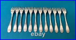 12 couverts à poisson ERCUIS modèle LAURIERS métal argenté couteau fourchette