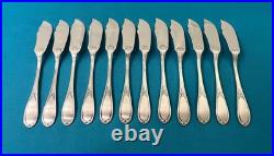 12 couverts à poisson ERCUIS modèle LAURIERS métal argenté couteau fourchette