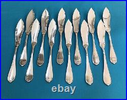12 couverts à poisson ERCUIS modèle PALACE métal argenté couteau fourchette