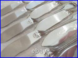 12 couverts à poisson métal argenté modèle filets SFAM 24p fish cutlery set