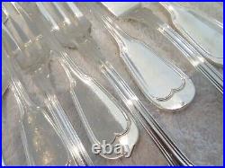 12 couverts à poisson métal argenté modèle filets SFAM 24p fish cutlery set