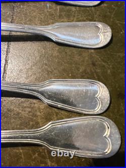 12 couverts, christofle, modèle filet, métal argenté début XX S, initiales