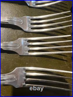 12 couverts, christofle, modèle filet, métal argenté début XX S, initiales