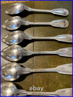 12 couverts, christofle, modèle filet, métal argenté début XX S, initiales