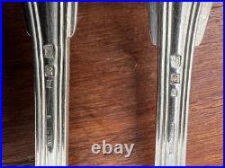 12 couverts, christofle, modèle filet, métal argenté début XX S, initiales