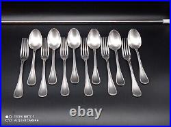 12 couverts de table en métal argenté Christofle modèle Perles, 20,5 cm