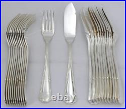 12 couverts poisson modèle Contours, 24 pièces, métal argenté, excellent état