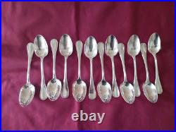 12 cuillère à café en métal argenté Christofle modèle perles