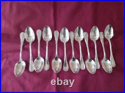 12 cuillère à café en métal argenté Christofle modèle perles