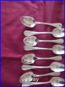 12 cuillère à café en métal argenté Christofle modèle perles