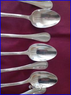 12 cuillère à café en métal argenté Christofle modèle perles